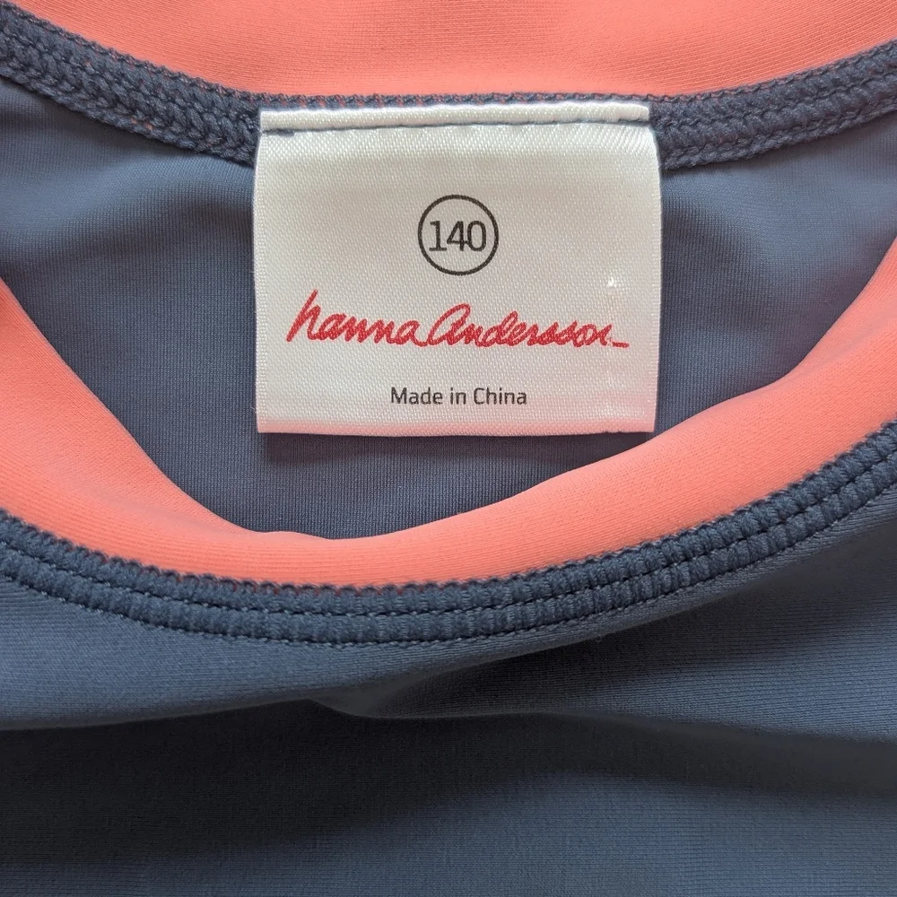 Hanna Andersson Rashguard Blue Pink Print - Size 10 / 140cm - Picture 4 of 6